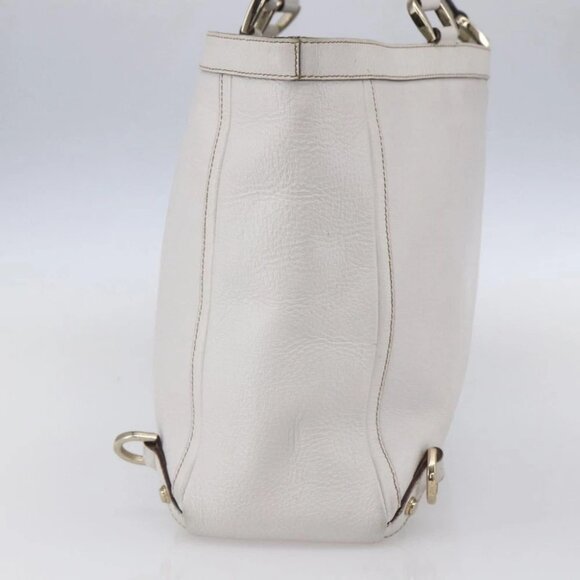 GUCCI Abbey Tote Bag Leather White Gold - Picture 3 of 16